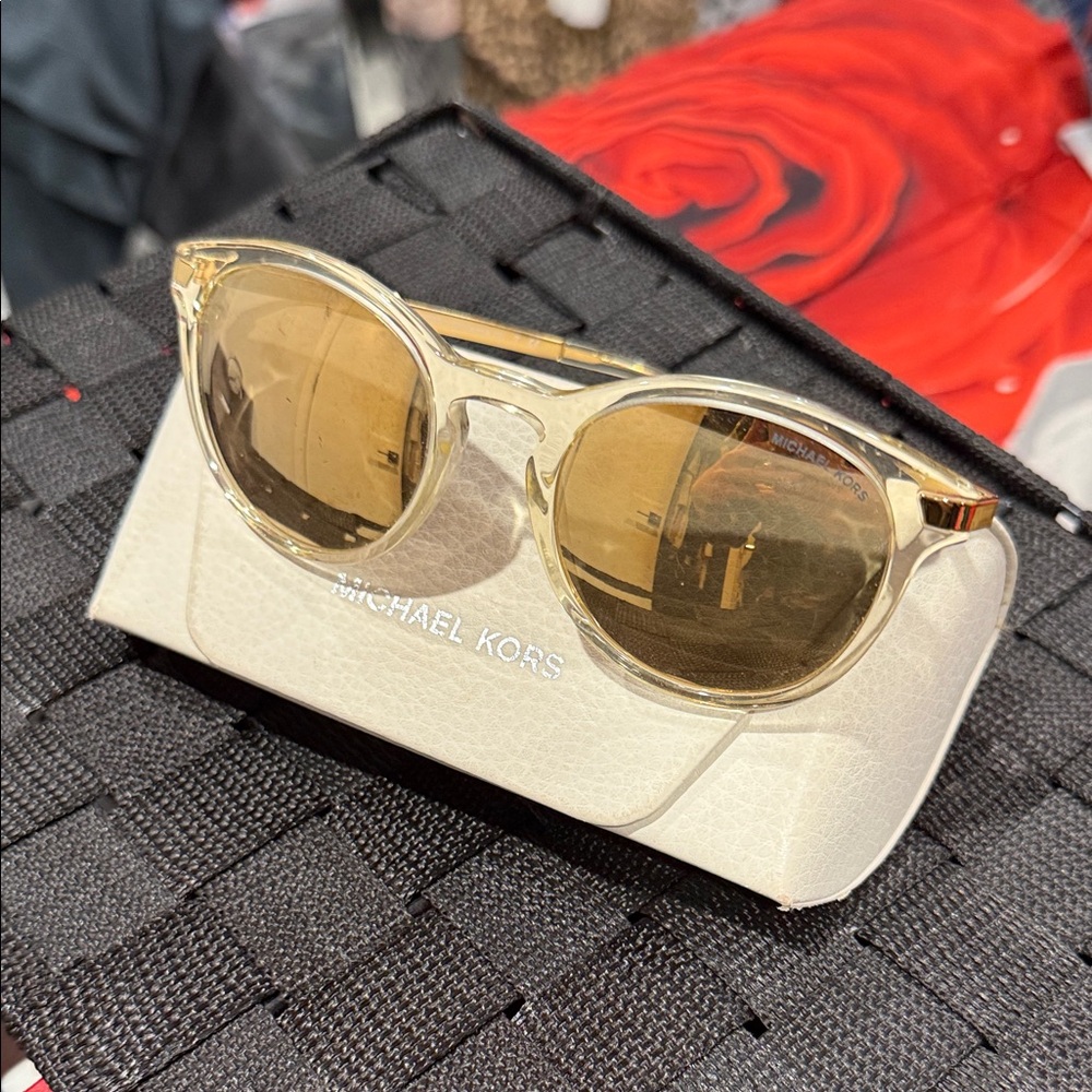 Michael Kors Tan and Gold Sunglasses